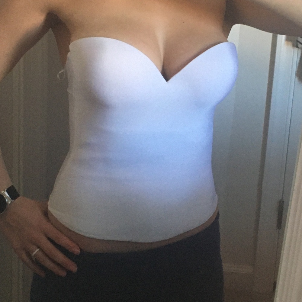 Victoria’s Secret Bustier Push Up Bra, White 36D